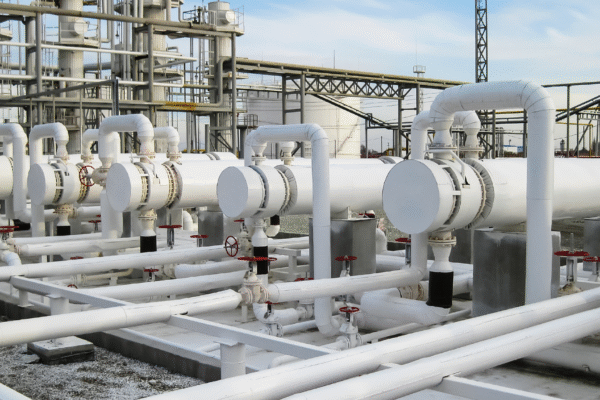 Industrial cooling system infrastructure showing piping and heat exchangers – relevant to cooling system problems in data centers