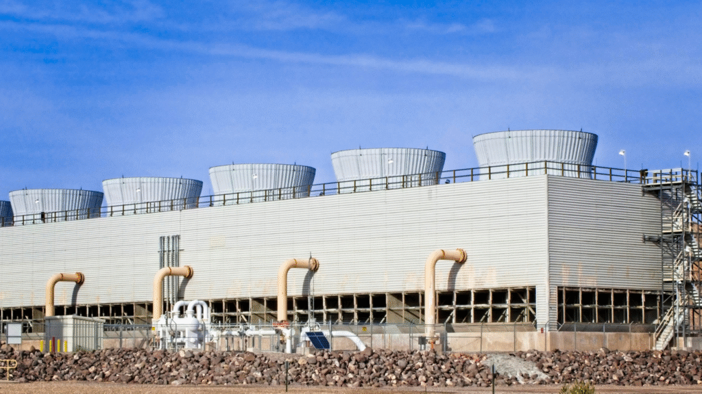 Cooling tower cleaning in a large industrial system to ensure peak efficiency and system performance